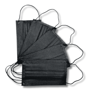 Cubreboca Tricapa Negro Caja c/50 $46.00
