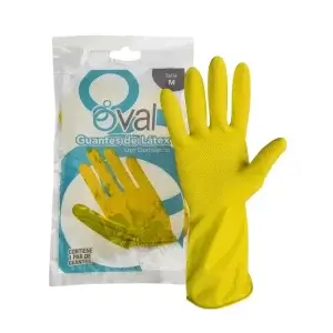 Guantes Oval® Uso Doméstico Latex, Amarillo $18.00