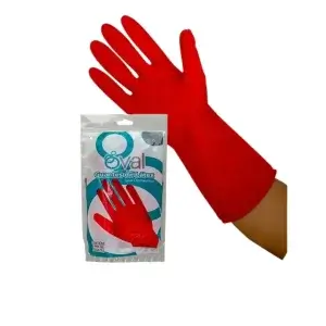 Guantes Oval® Uso Doméstico Latex, Rojo $18.00